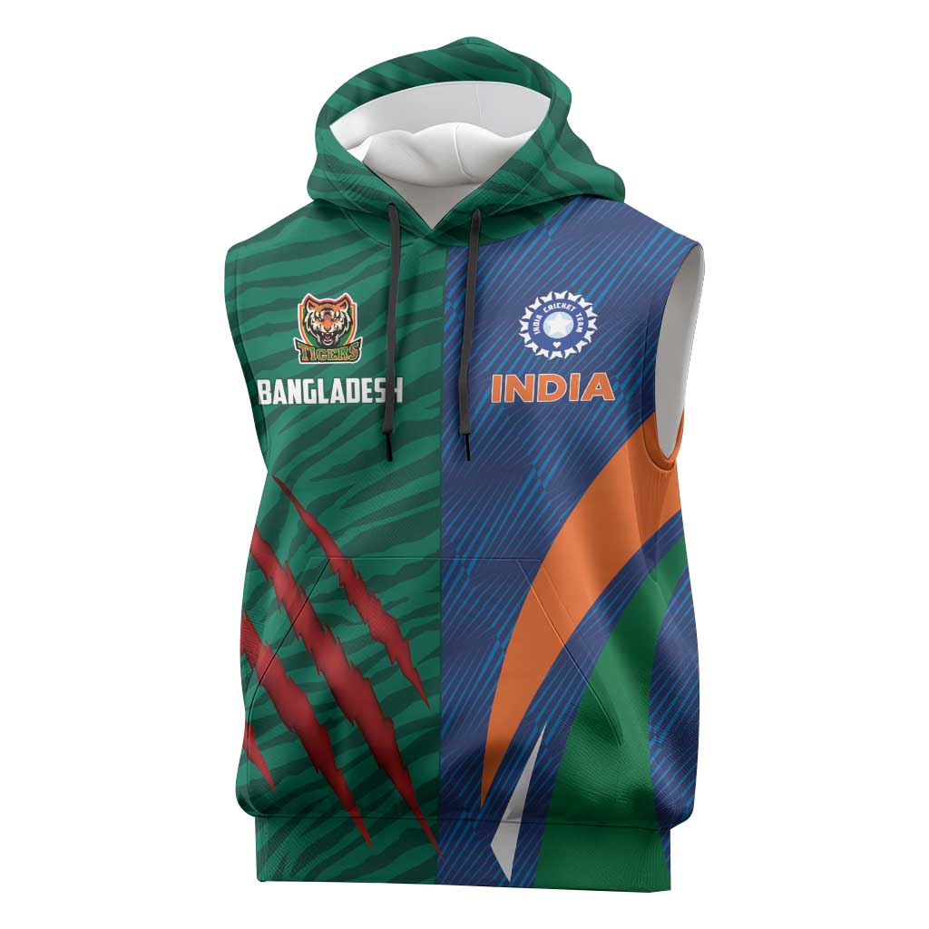 Custom Cricket India Vs Bangladesh Sleeveless Hoodie Simple Style - Wonder Print Shop