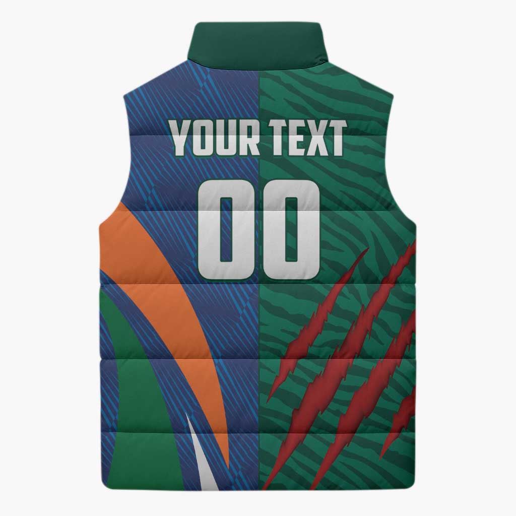 Custom Cricket India Vs Bangladesh Sleeveless Puffer Jacket Simple Style - Wonder Print Shop
