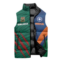 Custom Cricket India Vs Bangladesh Sleeveless Puffer Jacket Simple Style - Wonder Print Shop