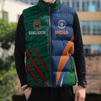 Custom Cricket India Vs Bangladesh Sleeveless Puffer Jacket Simple Style - Wonder Print Shop