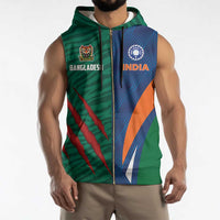 Custom Cricket India Vs Bangladesh Sleeveless Zip Hoodie Simple Style - Wonder Print Shop
