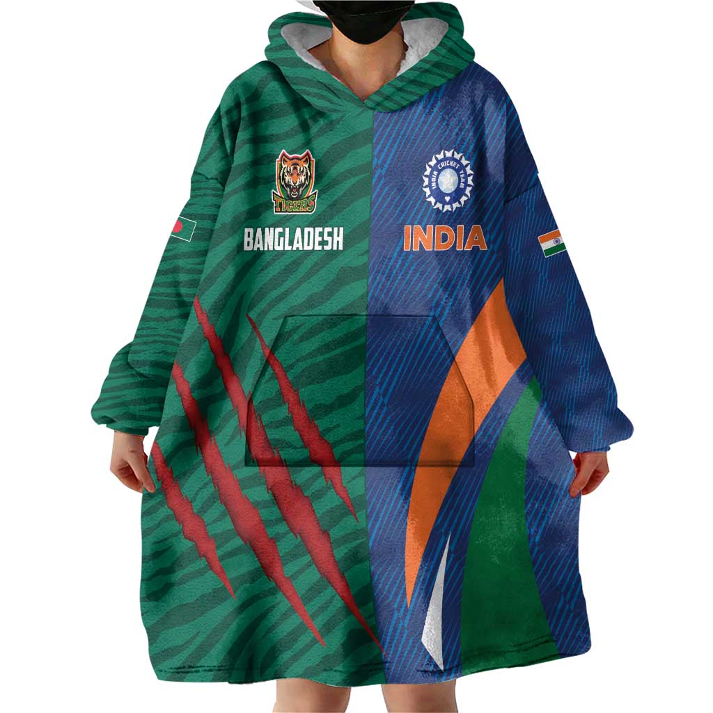 Custom Cricket India Vs Bangladesh Wearable Blanket Hoodie Simple Style - Wonder Print Shop