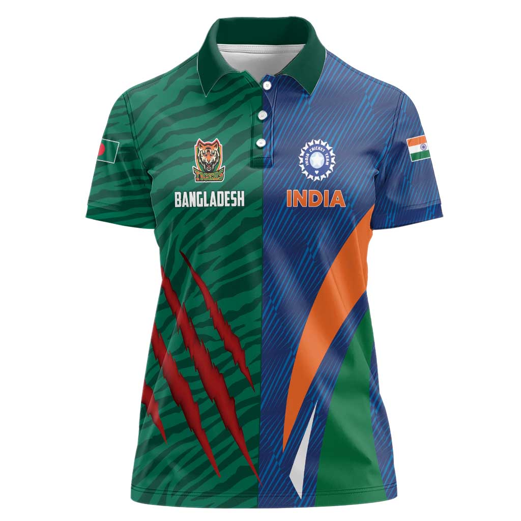 Custom Cricket India Vs Bangladesh Women Polo Shirt Simple Style - Wonder Print Shop