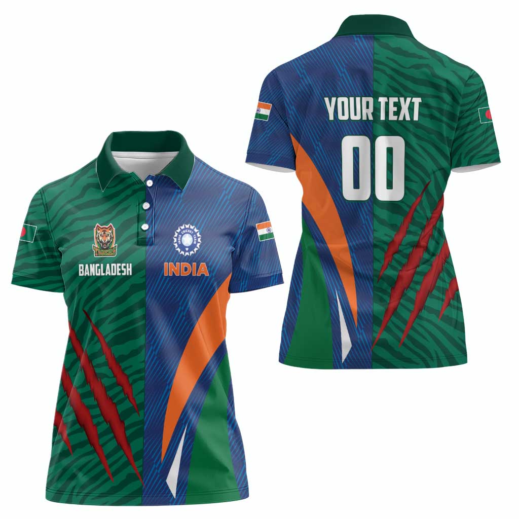 Custom Cricket India Vs Bangladesh Women Polo Shirt Simple Style - Wonder Print Shop