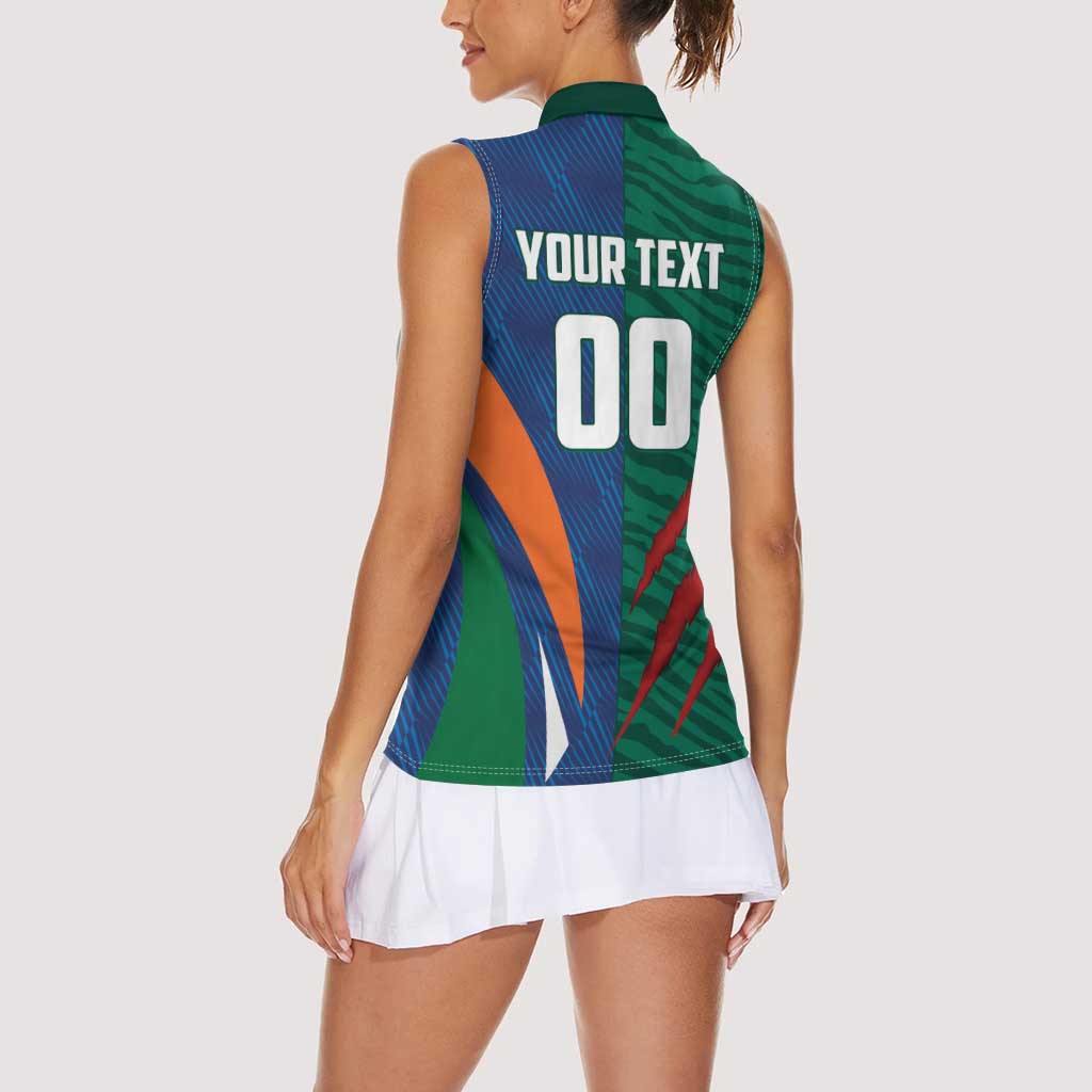 Custom Cricket India Vs Bangladesh Women Sleeveless Polo Shirt Simple Style - Wonder Print Shop