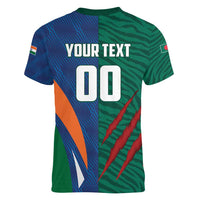 Custom Cricket India Vs Bangladesh Women V-Neck T-Shirt Simple Style - Wonder Print Shop