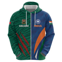Custom Cricket India Vs Bangladesh Zip Hoodie Simple Style - Wonder Print Shop