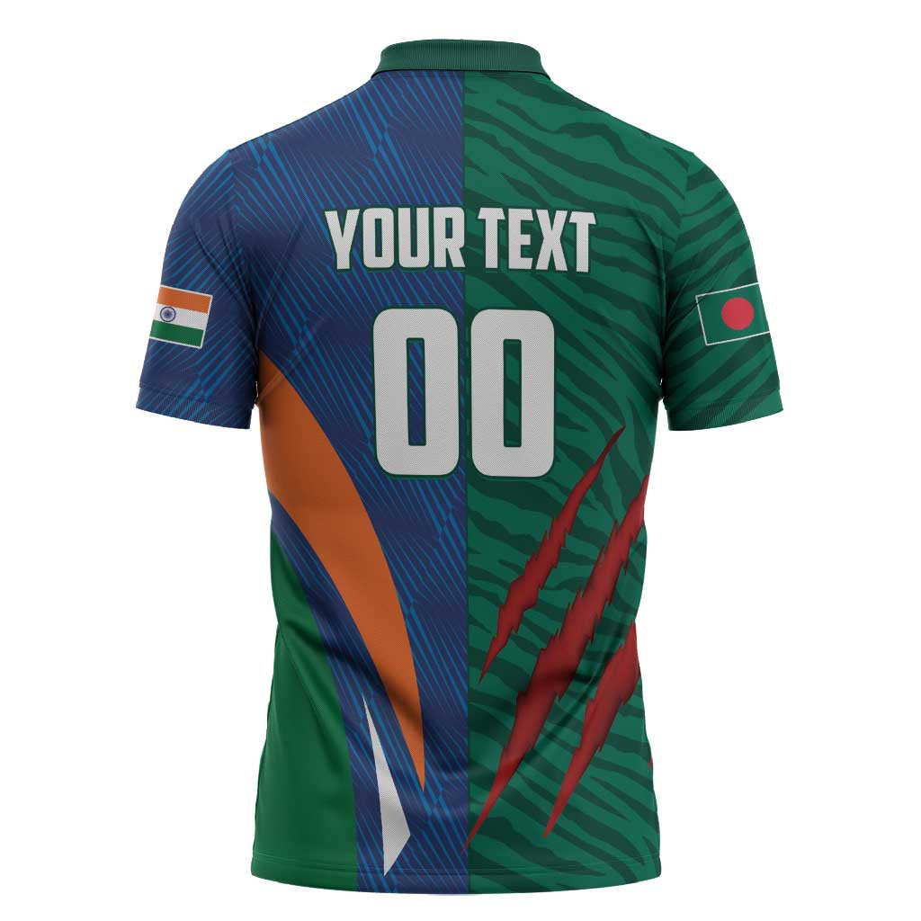 Custom Cricket India Vs Bangladesh Zipper Polo Shirt Simple Style - Wonder Print Shop