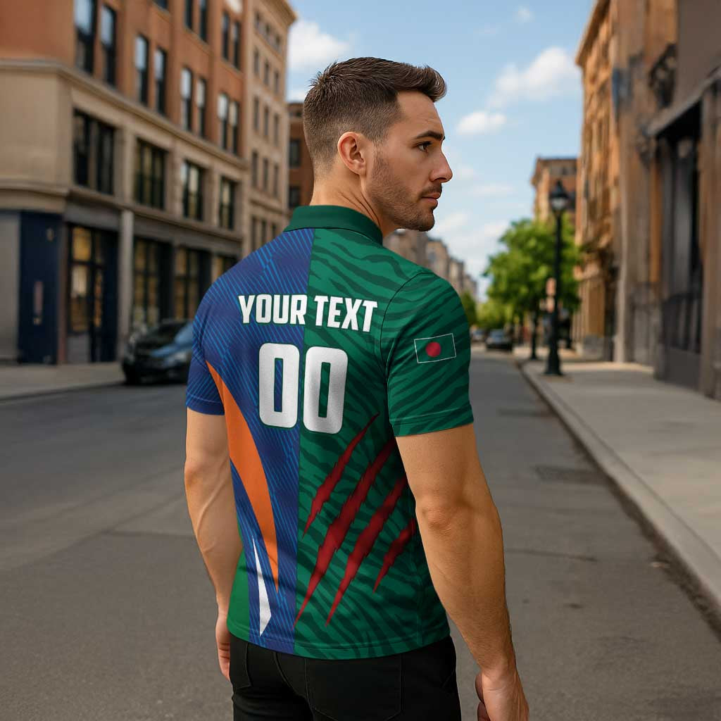 Custom Cricket India Vs Bangladesh Zipper Polo Shirt Simple Style - Wonder Print Shop