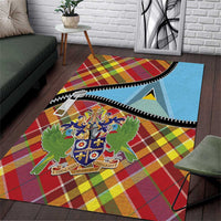 Saint Lucia Creole Day Area Rug Madras Pattern Zipper Stylized - Wonder Print Shop
