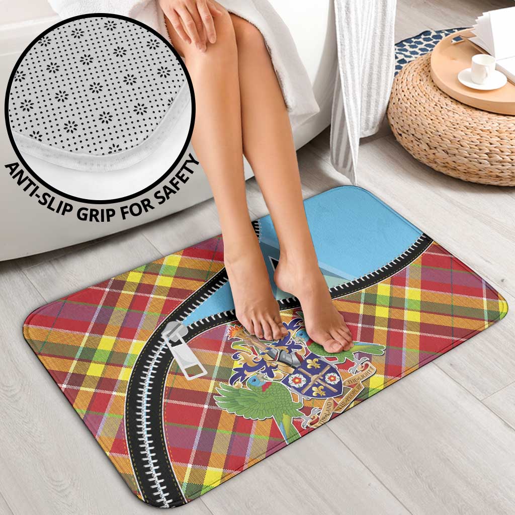 Saint Lucia Creole Day Bathroom Set Madras Pattern Zipper Stylized - Wonder Print Shop