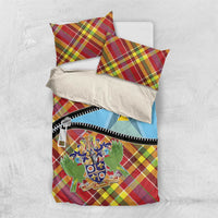 Saint Lucia Creole Day Bedding Set Madras Pattern Zipper Stylized - Wonder Print Shop