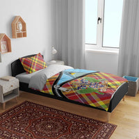 Saint Lucia Creole Day Bedding Set Madras Pattern Zipper Stylized - Wonder Print Shop