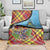 Saint Lucia Creole Day Blanket Madras Pattern Zipper Stylized - Wonder Print Shop