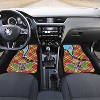 Saint Lucia Creole Day Car Mats Madras Pattern Zipper Stylized - Wonder Print Shop