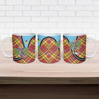 Saint Lucia Creole Day Ceramic Mug Madras Pattern Zipper Stylized - Wonder Print Shop