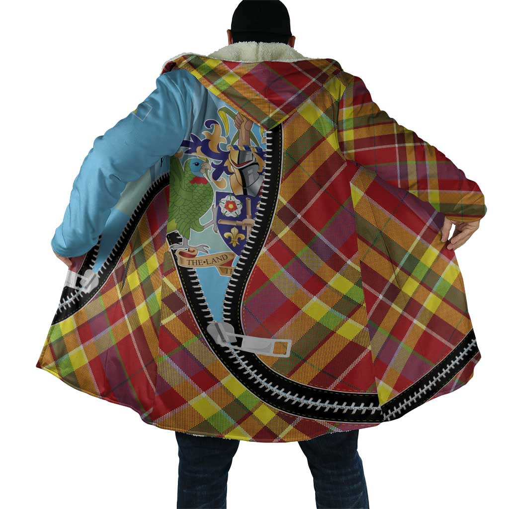 Saint Lucia Creole Day Cloak Madras Pattern Zipper Stylized - Wonder Print Shop