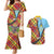 Saint Lucia Creole Day Couples Matching Mermaid Dress and Hawaiian Shirt Madras Pattern Zipper Stylized - Wonder Print Shop