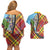 Saint Lucia Creole Day Couples Matching Off Shoulder Short Dress and Hawaiian Shirt Madras Pattern Zipper Stylized - Wonder Print Shop