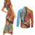 Saint Lucia Creole Day Couples Matching Short Sleeve Bodycon Dress and Long Sleeve Button Shirt Madras Pattern Zipper Stylized - Wonder Print Shop