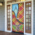 Saint Lucia Creole Day Door Cover Madras Pattern Zipper Stylized - Wonder Print Shop