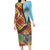Saint Lucia Creole Day Family Matching Long Sleeve Bodycon Dress and Hawaiian Shirt Madras Pattern Zipper Stylized - Wonder Print Shop
