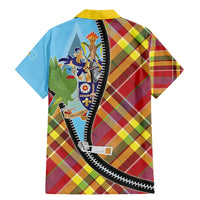 Saint Lucia Creole Day Family Matching Mermaid Dress and Hawaiian Shirt Madras Pattern Zipper Stylized - Wonder Print Shop