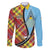 Saint Lucia Creole Day Family Matching Off The Shoulder Long Sleeve Dress and Hawaiian Shirt Madras Pattern Zipper Stylized - Wonder Print Shop