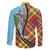 Saint Lucia Creole Day Family Matching Off The Shoulder Long Sleeve Dress and Hawaiian Shirt Madras Pattern Zipper Stylized - Wonder Print Shop
