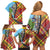 Saint Lucia Creole Day Family Matching Off Shoulder Short Dress and Hawaiian Shirt Madras Pattern Zipper Stylized - Wonder Print Shop