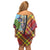 Saint Lucia Creole Day Family Matching Off Shoulder Short Dress and Hawaiian Shirt Madras Pattern Zipper Stylized - Wonder Print Shop