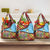 Saint Lucia Creole Day Grocery Bag Madras Pattern Zipper Stylized - Wonder Print Shop