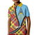 Saint Lucia Creole Day Kid Polo Shirt Madras Pattern Zipper Stylized - Wonder Print Shop