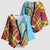 Saint Lucia Creole Day Kimono Sleeve Blouse Madras Pattern Zipper Stylized - Wonder Print Shop