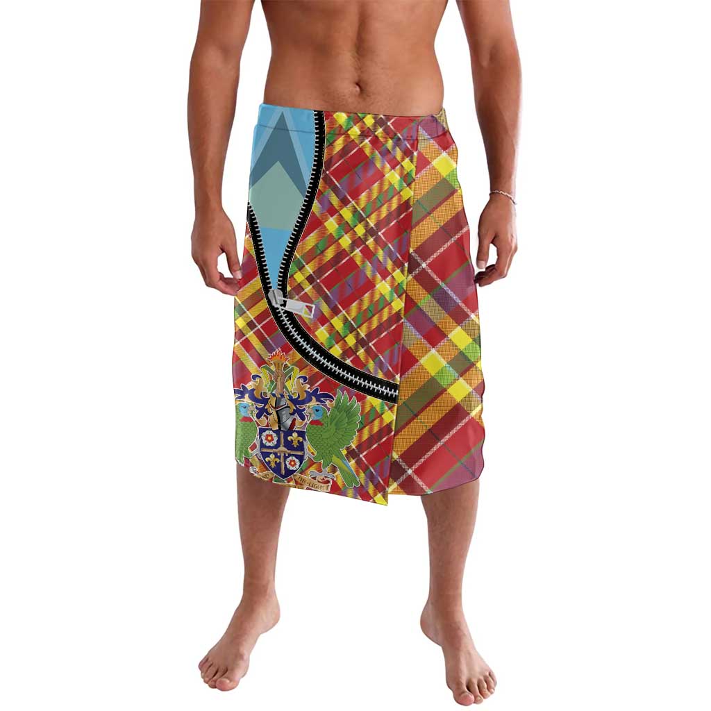 Saint Lucia Creole Day Lavalava Madras Pattern Zipper Stylized - Wonder Print Shop