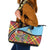Saint Lucia Creole Day Leather Tote Bag Madras Pattern Zipper Stylized - Wonder Print Shop