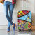Saint Lucia Creole Day Luggage Cover Madras Pattern Zipper Stylized - Wonder Print Shop