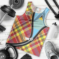 Saint Lucia Creole Day Men Tank Top Madras Pattern Zipper Stylized - Wonder Print Shop