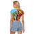 Saint Lucia Creole Day Raglan Cropped T Shirt Madras Pattern Zipper Stylized - Wonder Print Shop