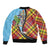 Saint Lucia Creole Day Sleeve Zip Bomber Jacket Madras Pattern Zipper Stylized - Wonder Print Shop