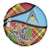 Saint Lucia Creole Day Spare Tire Cover Madras Pattern Zipper Stylized - Wonder Print Shop