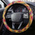 Saint Lucia Creole Day Steering Wheel Cover Madras Pattern Zipper Stylized - Wonder Print Shop