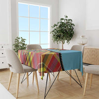 Saint Lucia Creole Day Tablecloth Madras Pattern Zipper Stylized - Wonder Print Shop