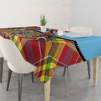 Saint Lucia Creole Day Tablecloth Madras Pattern Zipper Stylized - Wonder Print Shop