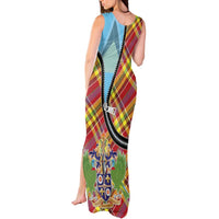 Saint Lucia Creole Day Tank Maxi Dress Madras Pattern Zipper Stylized - Wonder Print Shop