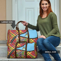 Saint Lucia Creole Day Travel Bag Madras Pattern Zipper Stylized - Wonder Print Shop