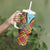 Saint Lucia Creole Day Tumbler With Handle Madras Pattern Zipper Stylized - Wonder Print Shop