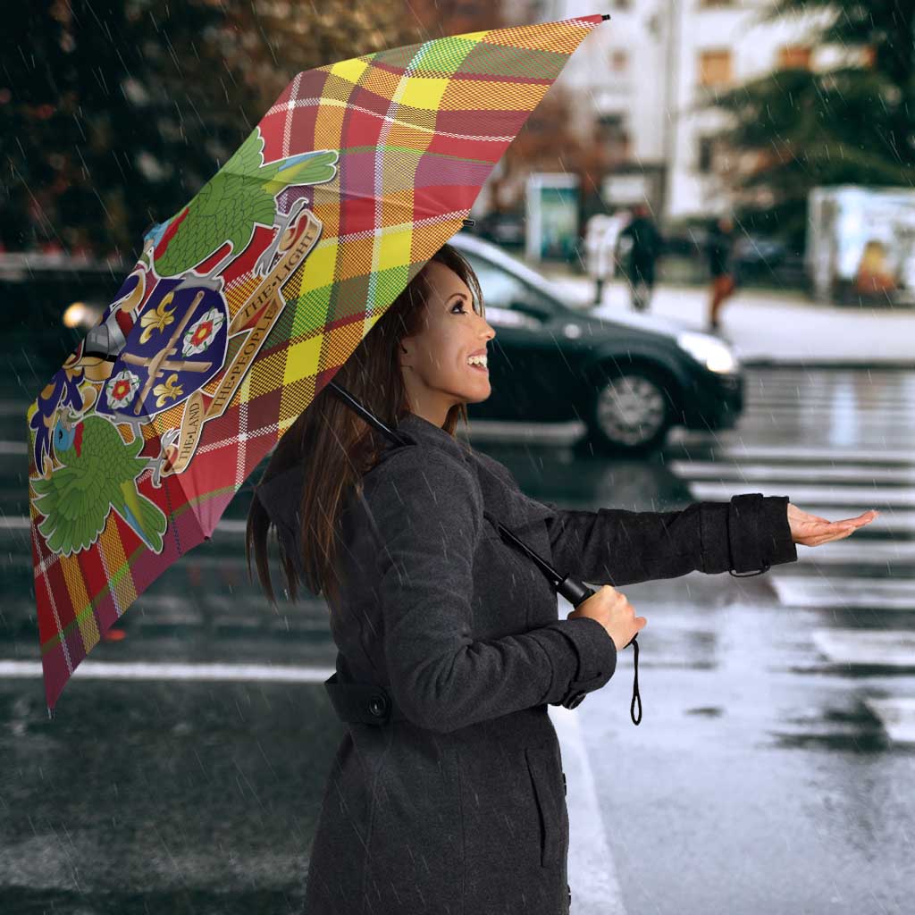 Saint Lucia Creole Day Umbrella Madras Pattern Zipper Stylized - Wonder Print Shop