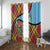Saint Lucia Creole Day Window Curtain Madras Pattern Zipper Stylized - Wonder Print Shop