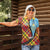 Saint Lucia Creole Day Women Polo Shirt Madras Pattern Zipper Stylized - Wonder Print Shop